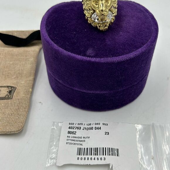 Men’s Gucci iconic Lionhead crystal motif ring size 10 made in Italy - Picture 3 of 9